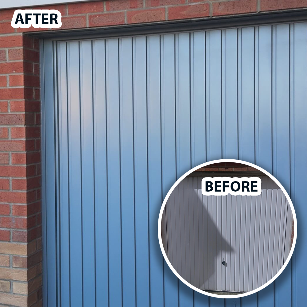 Garage doors resprayed in Newcastle upon Tyne